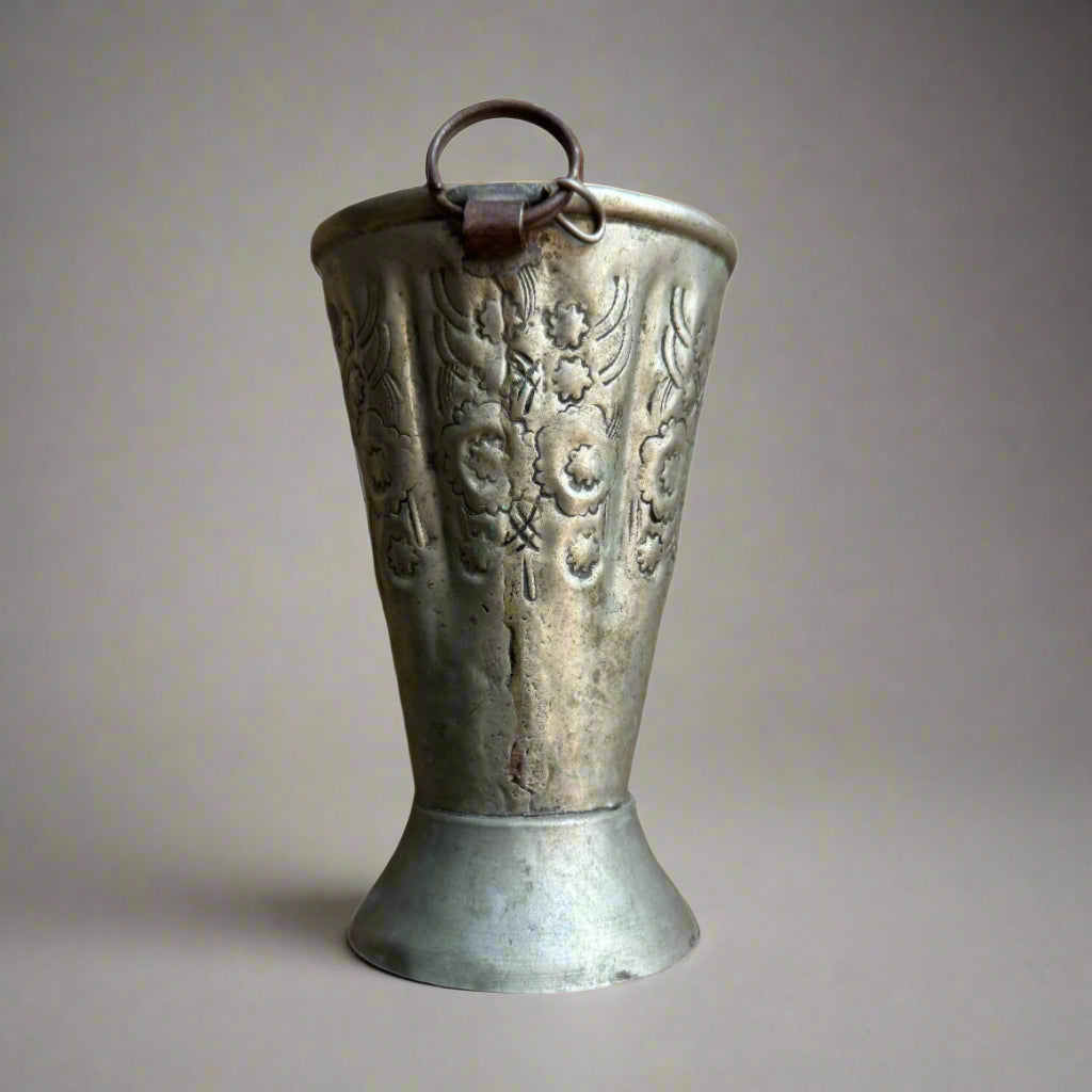 primitive antique tin cup decorative object