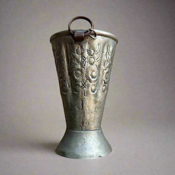 primitive antique tin cup decorative object