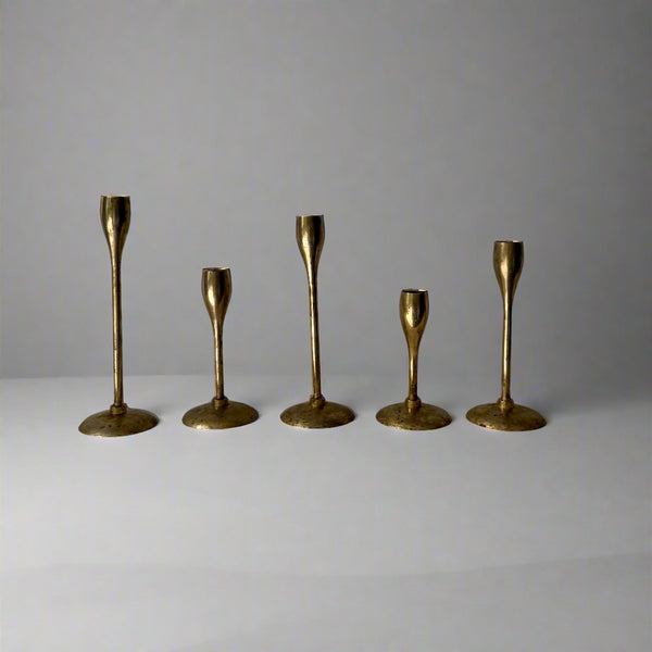 minimalist MCM vintage brass candle holders