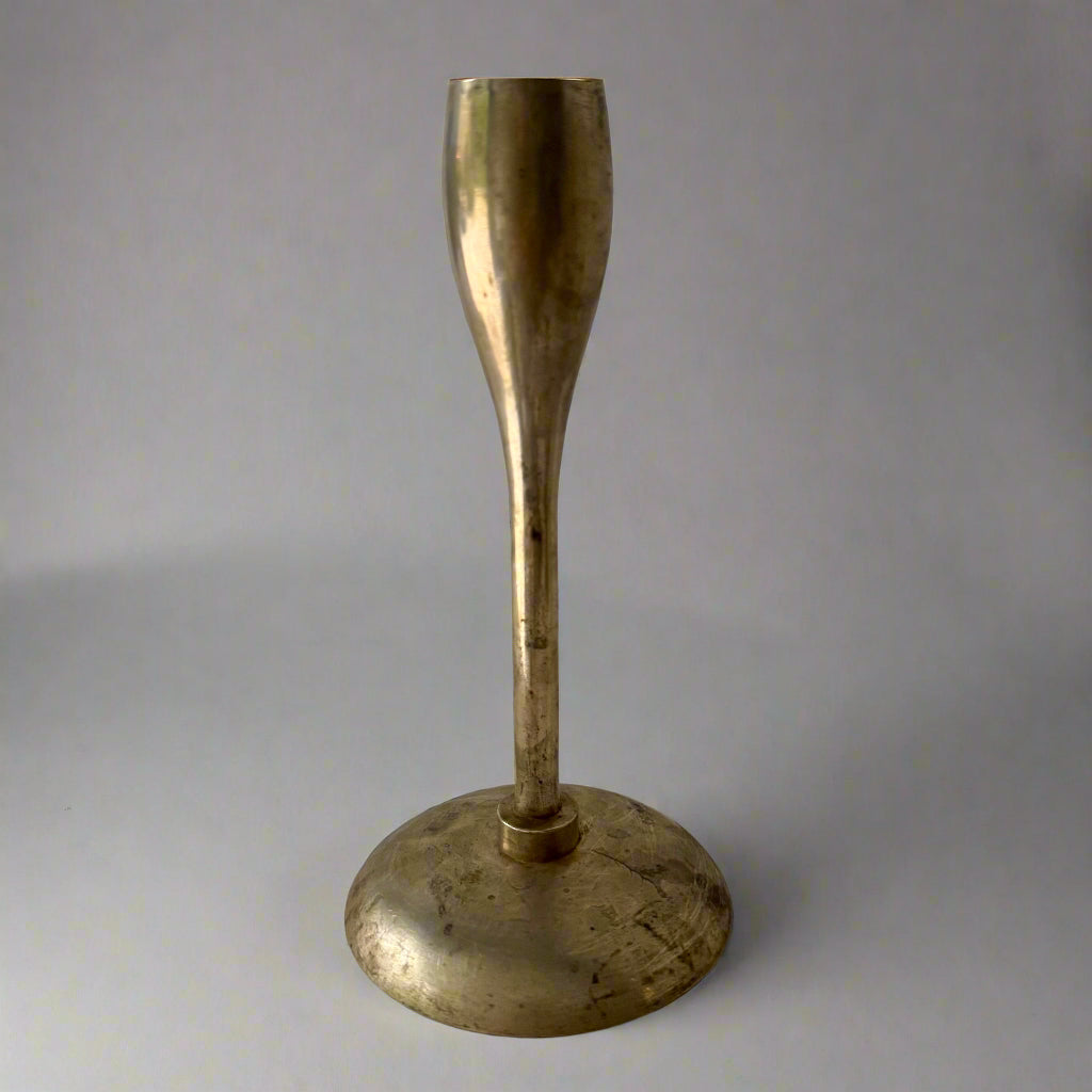 minimalist MCM vintage brass candle holders