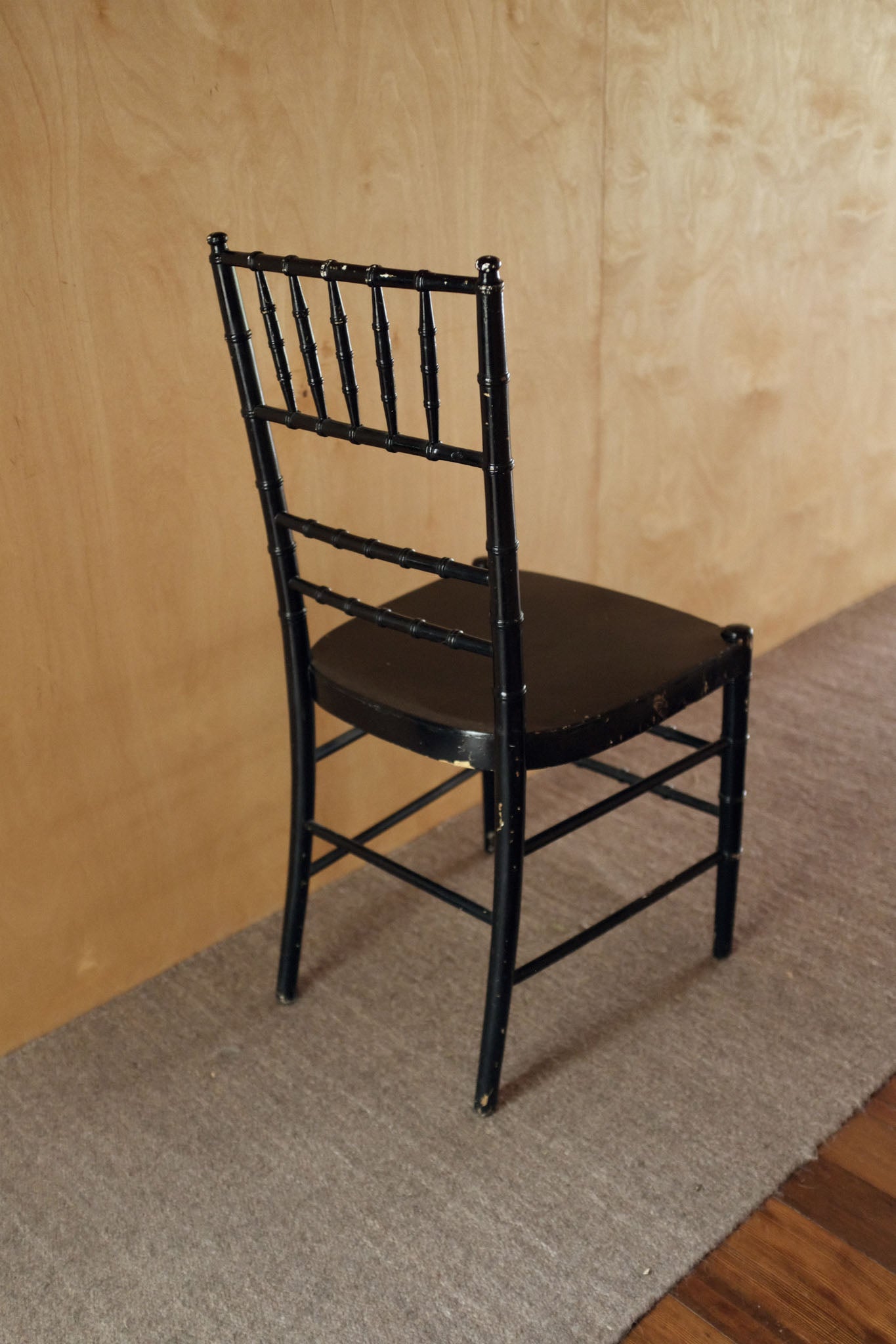 Vintage Black Faux Bamboo Dining Chairs