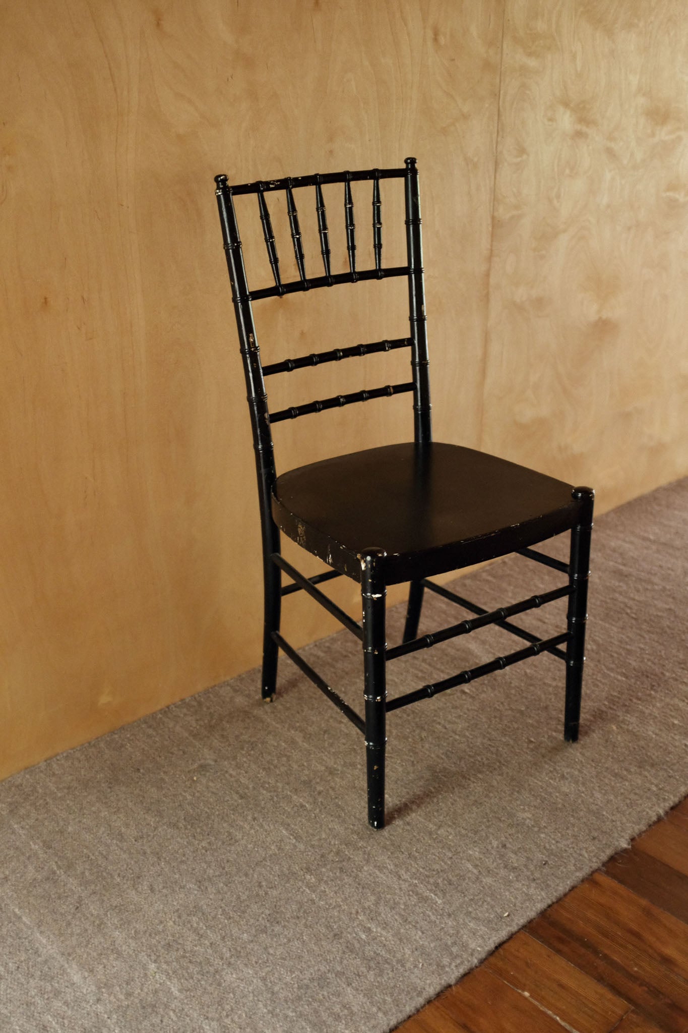 Vintage Black Faux Bamboo Dining Chairs